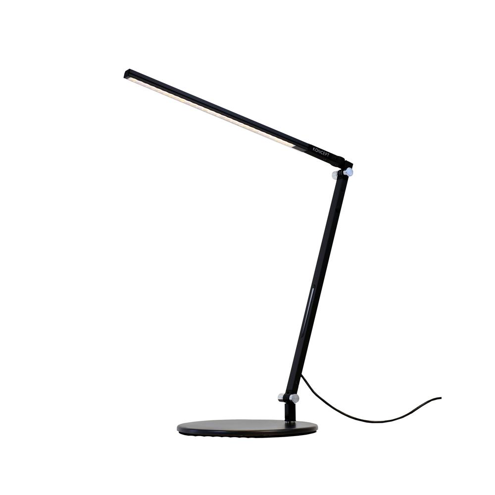 Koncept Lighting AR1100-WD-MBK-CLP Z-Bar Solo mini Desk Lamp with one-piece desk clamp (Warm Light; Metallic Black)